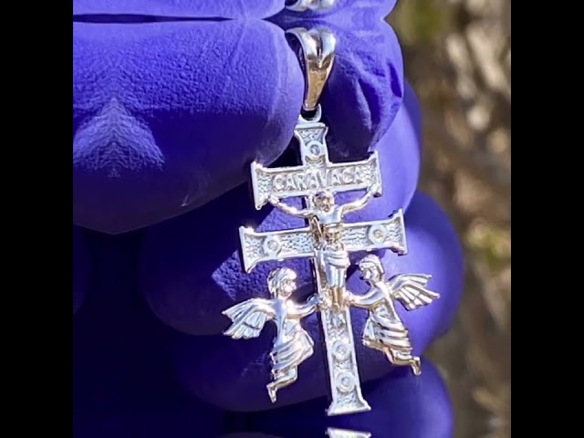 Vídeo relacionado con VASSAGO Caravaca Cruz Llavero Crucifijo Crucifijo Doble Cruz con Ángeles INRI Caravaca Llavero Religioso Católico Cristiano Regalo, plata, Taille unique