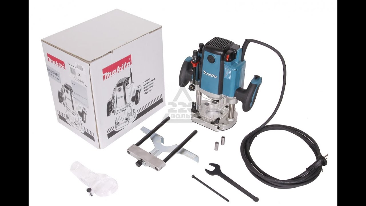 Фрезер Makita RP2300FC  2300Вт 9000-22000об/мин макс.ход 70мм диам.хв.12мм подсветка