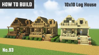マイクラ建築：木の板材だけで作る簡単な拠点用ログハウスの作り方。計10x10ブロックで簡単に。No.93【Minecraft】