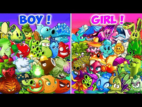 All Plants BOY vs GIRL Team - Who Will Win? - Pvz 2 Team Plant vs Team Plant