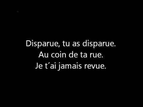 Jean Pierre Mader - Disparue Paroles/Lyrics