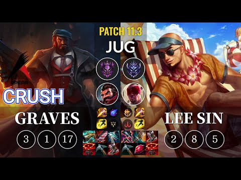 ASP Crush Graves vs Lee Sin Jungle - KR Patch 11.3