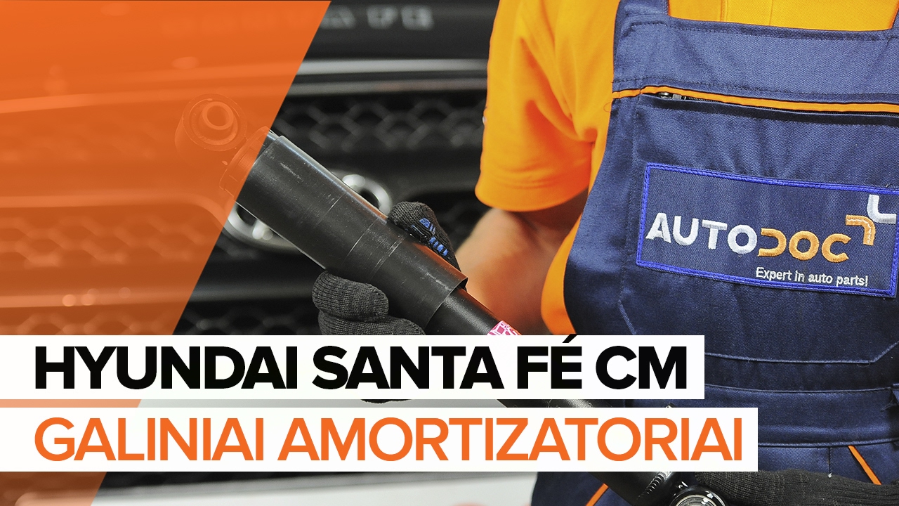 Kaip pakeisti Hyundai Santa Fe CM amortizatorių: galas - keitimo instrukcija