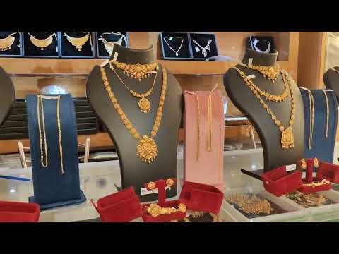 7 savaran gold jewellery set🥳🤩 nsk thangamaligai less wastage#goldjewellery#marriage#thalichain#gold