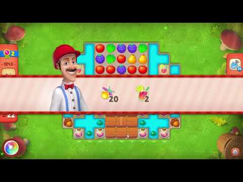 Gardenscapes 1243 Hard Level - 22 moves - NO BooSTERS