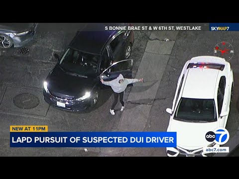 Wild chase through LA ends with driver dancing before cops move in