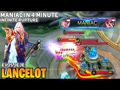 MANIAC In 4 Minute ! Fast Hand Lancelot [ Former Top 1 Global Lancelot ] By Jeje. - Mobile Legend