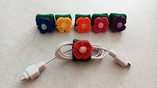 Crochet Flower Cable Organizers | Cute & Functional DIY!
