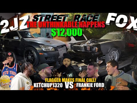 $12,000 STREET RACE #2jz  LEXUS 300 VS SBF TURBO #foxbody  CLEAN OR CROSS? PAID THE WRONG TEAM?
