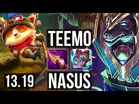 TEEMO vs NASUS (TOP) | 400+ games, 5/2/6, 900K mastery | EUW Master | 13.19