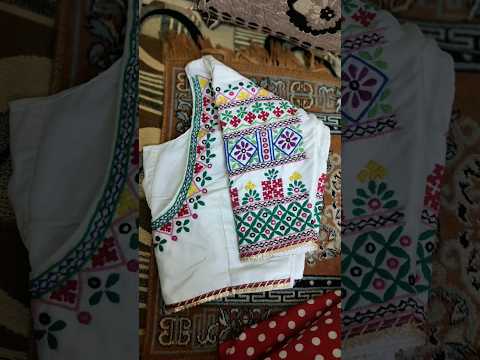 easy embroidery blouse design| hand stitch blouse design|blouse cutting and stitching|blouse