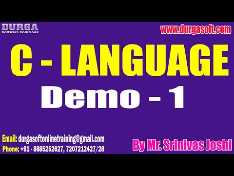 C  - LANGUAGE tutorials || Demo - 1 || by Mr. Srinivas Joshi On 10-10-2023 @9AM IST