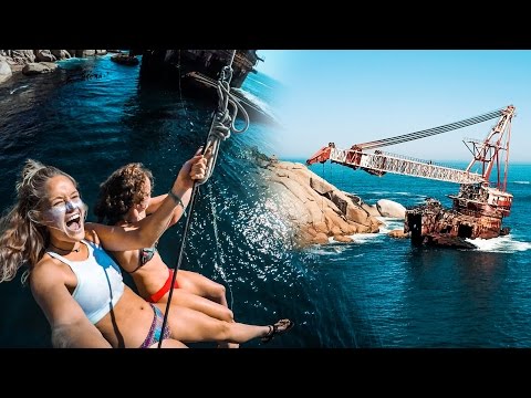 Insane Shipwreck Rope Swing! 70ft