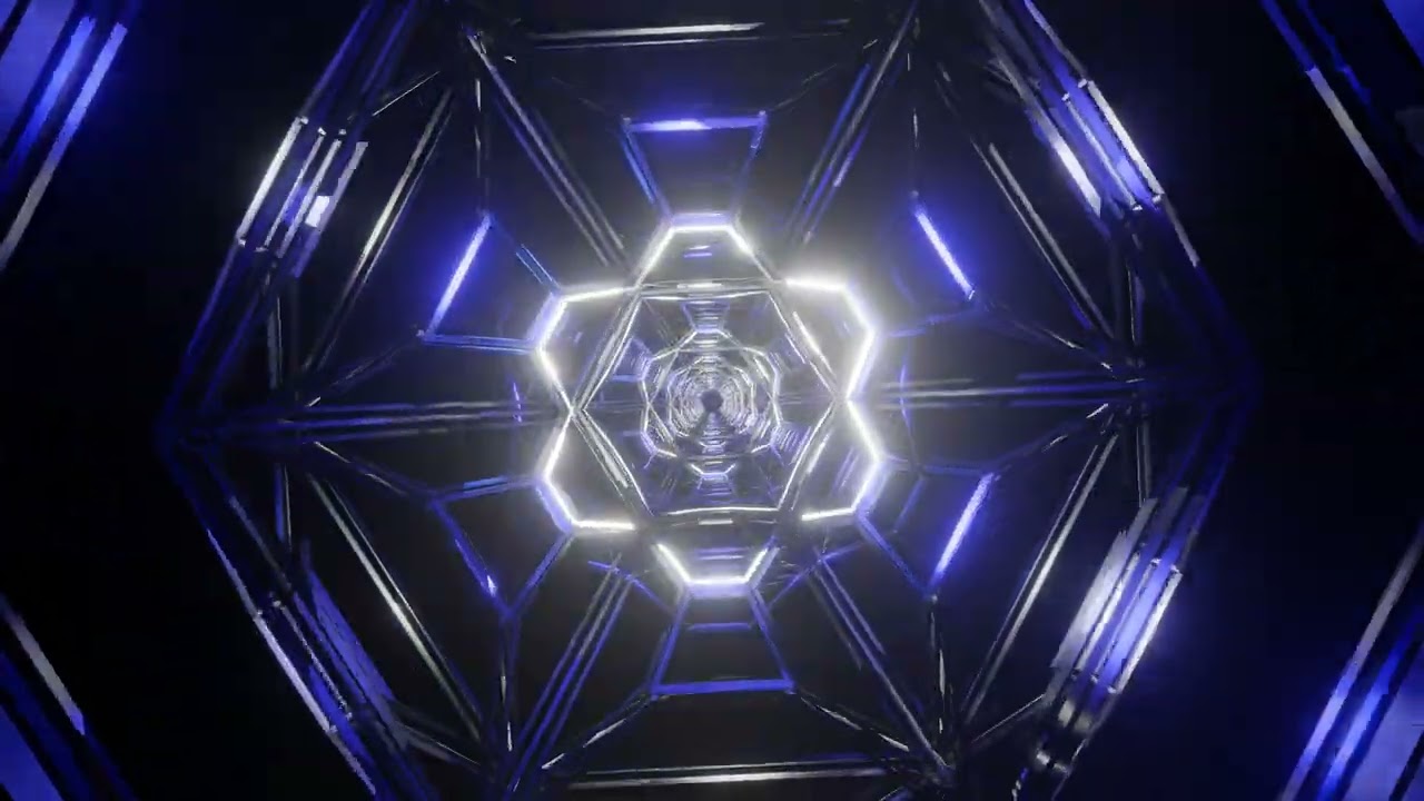 Abstract Background Video 4k Blue White Metallic Wireframe VJ LOOP NEON Sci-Fi Calm Wallpaper