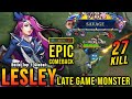 EPIC COMEBACK!! 27 Kills Lesley Perfect SAVAGE!! - Build Top 1 Global Lesley ~ MLBB