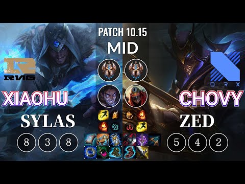 RNG Xiaohu Sylas vs DRX Chovy Zed Mid - KR Patch 10.15