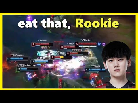 Jackeylove offensive Featherstorm against his old Teammate #lpl