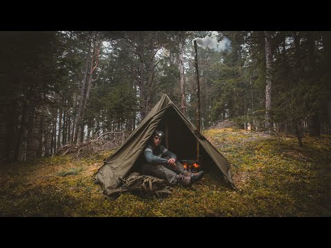 Bei –2 °C im LAVVU mit ZELTOFEN | Hot Tent Herbstbiwak