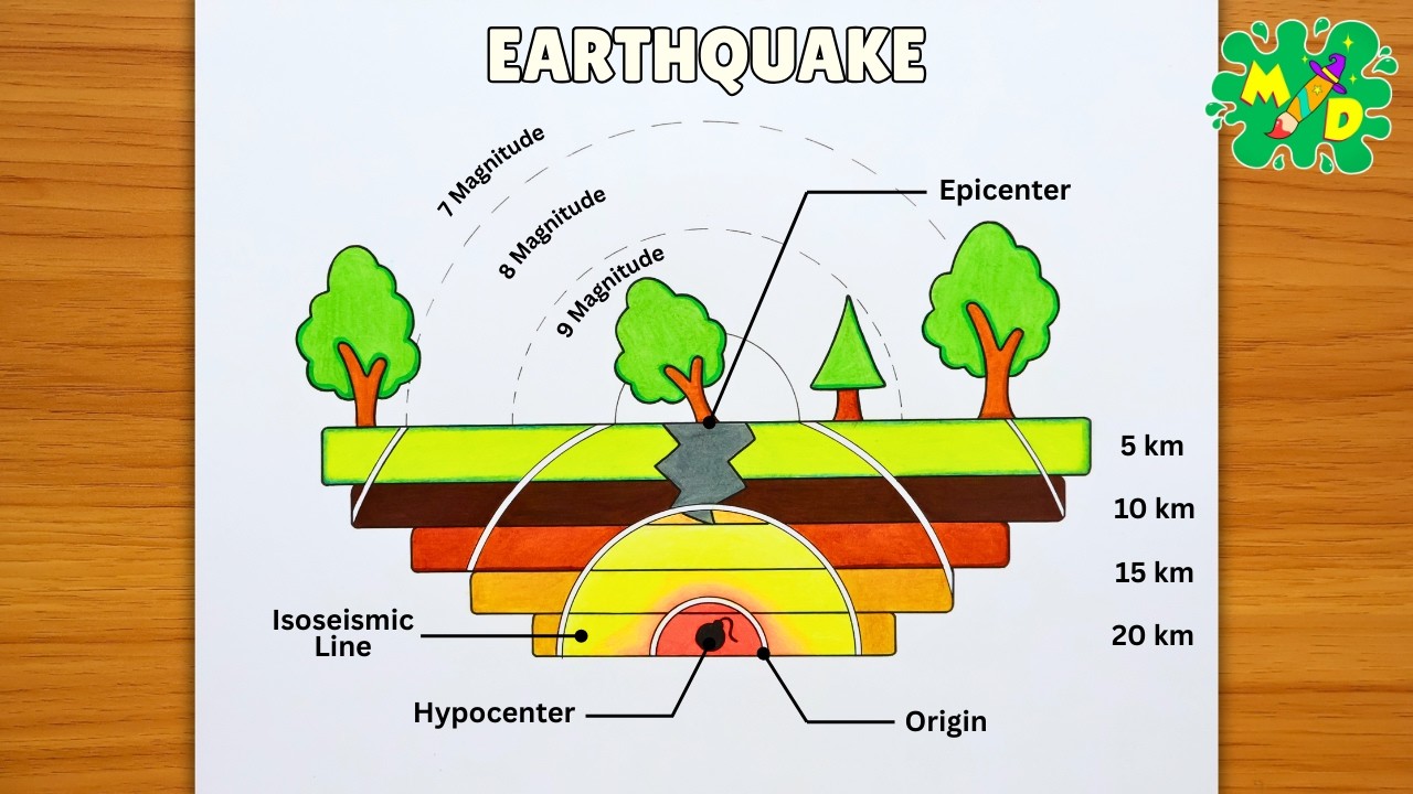 How To Draw Earthquake Diagram Step by Step | Science Project Drawing Tutorial