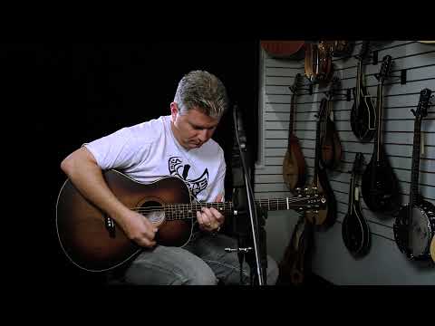 Luna Art Folk Vintage Distressed Folk Solid Top Acoustic Guitar image 6