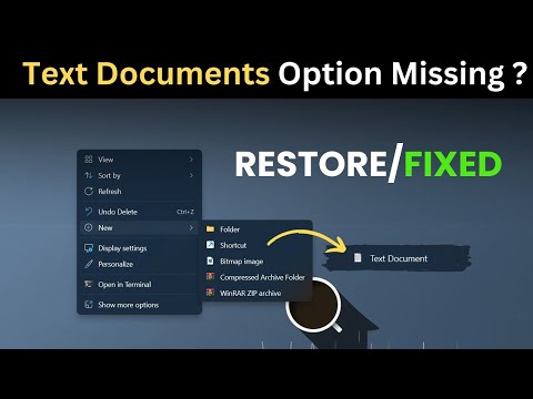 Create New Text Document Option Is Missing From Windows Context Menu FIXED