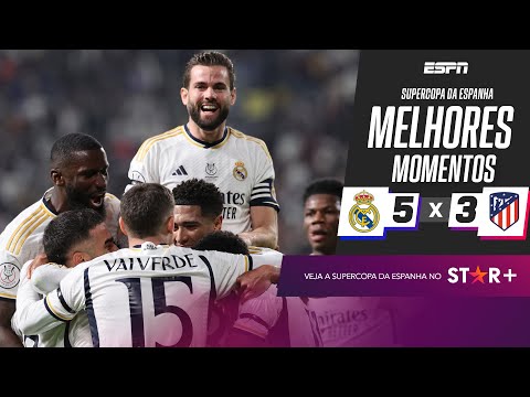 Gols e lances de Real Madrid x Atlético de Madri