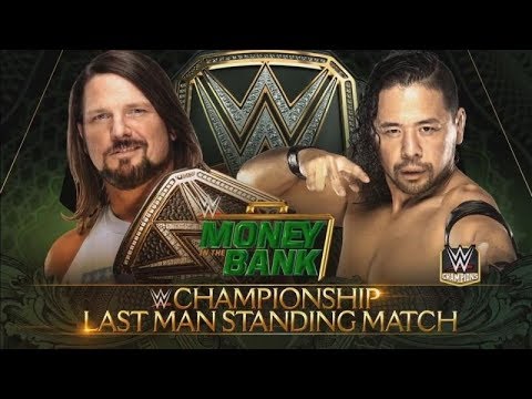 AJ Styles vs Shinsuke Nakamura Full Match   WWE Money In The Bank 2018 Last Men Standing Champions