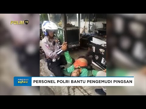PERSONEL POLDA LAMPUNG SELAMATKAN DRIVER OJOL YANG PINGSAN