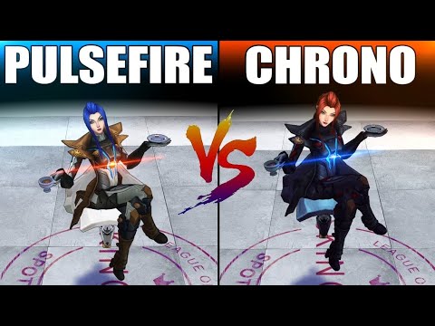 Pulsefire Caitlyn VS Pulsefire Caitlyn Chrono Chroma - Skin Comparison