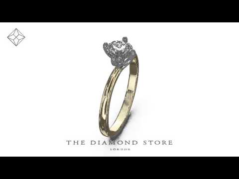UT24 - Certified 0.70CT Lily 18K Gold Engagement Ring