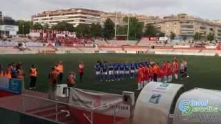 preview picture of video 'VIVENCIAS AZULILLAS EN TARRASA (Terrassa-Linares 0-1 ida play-off a 2ªB)'