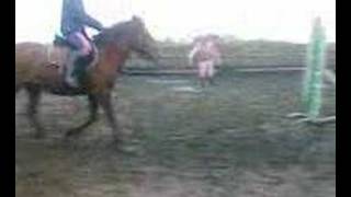 Christina jumping Alfred