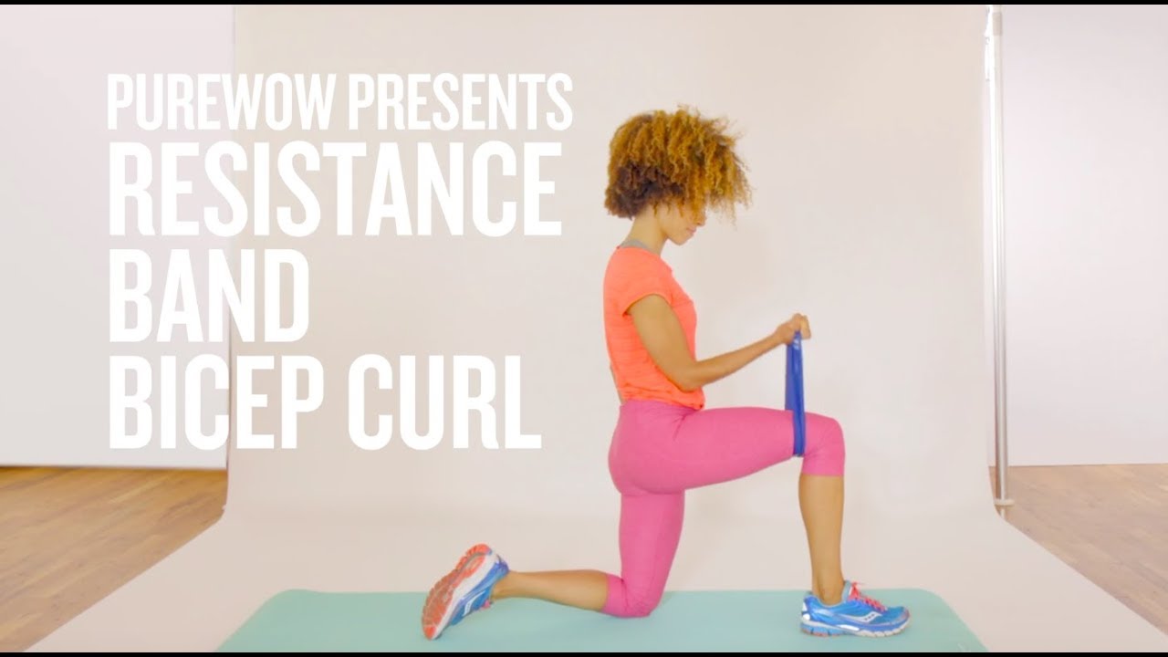 How to Do a Bicep Curl with a Resistance Band - YouTube