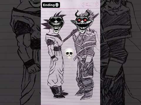 Son Goku & Sun Wukong☠️ Speed Drawing StickMan 😳#shorts #anime #drawing #goku #wukong