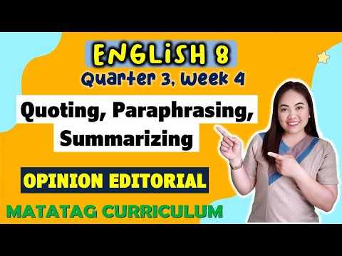 Цитирование-Перефразирование-Подведение итогов |8 КЛАСС| MATATAG|| 3 КВАРТАЛ ||НЕДЕЛЯ 4