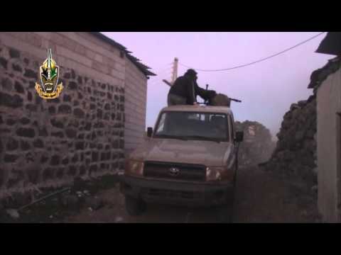 استهداف قوات النظام برشاش 14.5 من قبل لواء العز على جبهة تلة غرين في ريف درعا