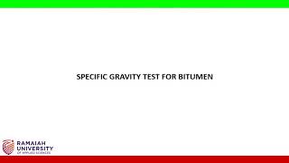 Specific Gravity of Bitumen