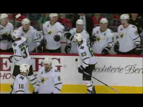 Mike Ribeiro Scores Right Of The Faceoff Against Calgary