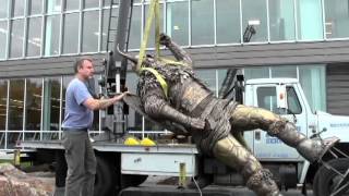 Installation of the new Viking statue
