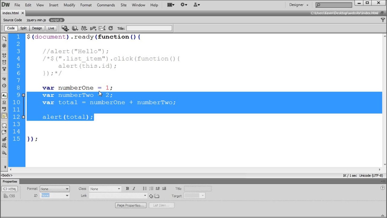 jQuery Tutorial: Using Variables and Conditional Statements with jQuery -HD-