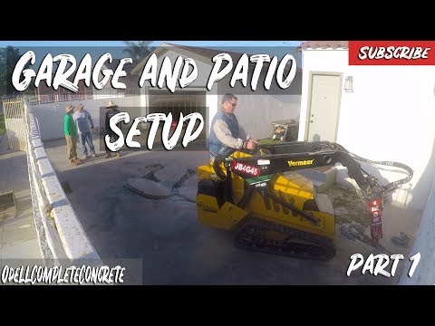 How to Pour Concrete Garage Floor & Patio Demo Day Part 1