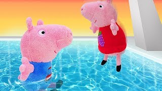 Tolles Video auf Deutsch - Schorsch lernt zu schwimmen - Spaß mit Peppa Wutz
