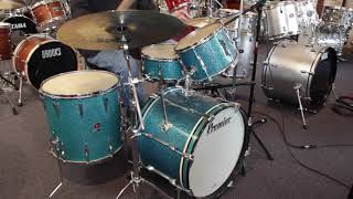 Video thumbnail for Vintage 1960's Premier Aquamarine Sparkle with Matching Snare 20, 12, 16 by A Drummer's Tradition