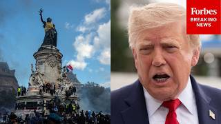 JUST IN: President Trump Reacts To Widespread Protests In France