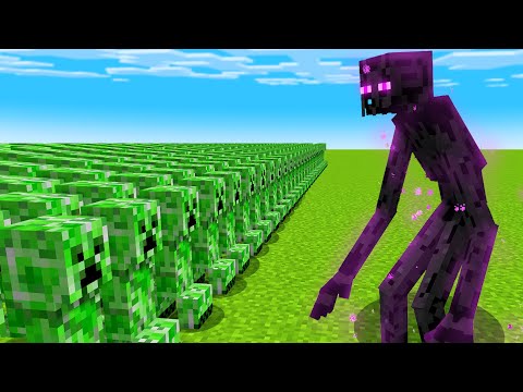 1000 CREEPERS vs MUTANT ENDERMAN (Minecraft Mob Battle)