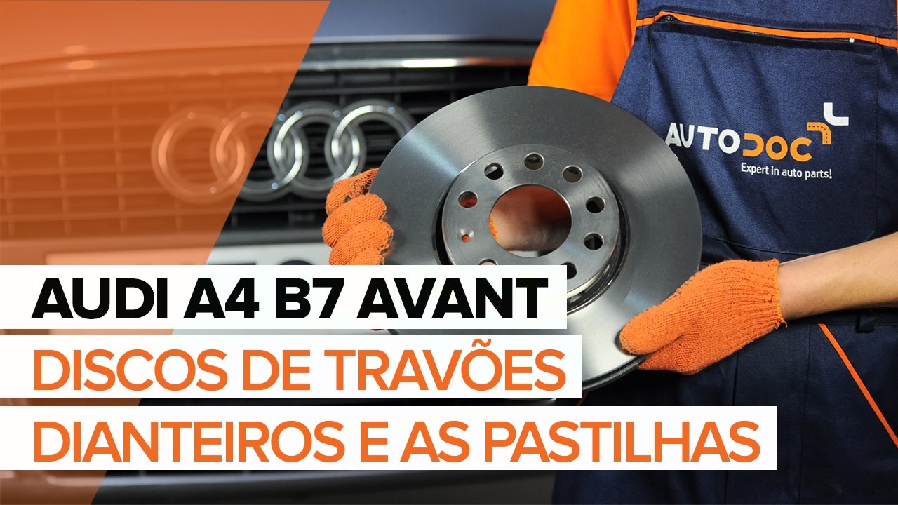 Como mudar discos de travão da parte dianteira em Audi A4 B7 Avant - guia de substituição