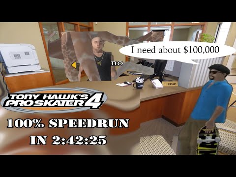 Tony Hawk's Pro Skater 4 100% Speedrun in 2:42:25 (WR 3/3/22)