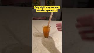 Only right way to clean wooden spoons 😅