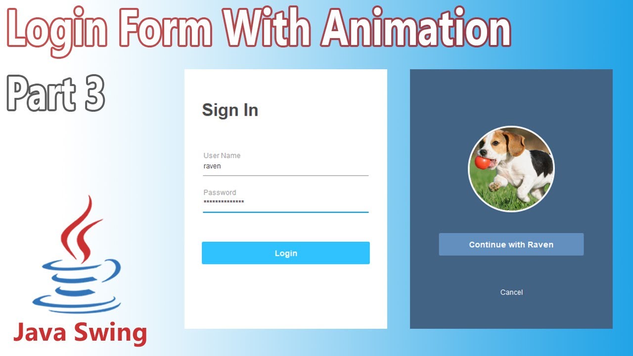 Java Swing UI Design - Login Form (Part 3)