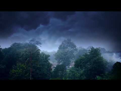 4 Hours Sound of Rain, heavy rain to sleep, Tropical Storm Wind Rain and Thunder, Relax